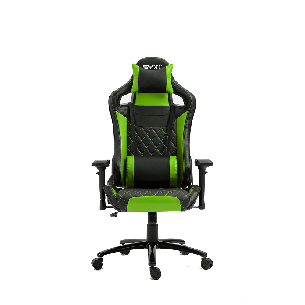 SILLA GAMER SYX CH-451 GR VERDE NEGRO
